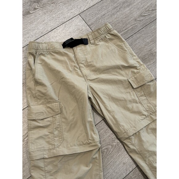 Eddie Bauer Travex Convertible Pants Mens 34 Tan Khaki Zip Off Hiking Cargos - Picture 2 of 7
